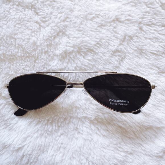 Carl Black w/ Silver Rims Aviator Sunglasses - Picture 1 of 11